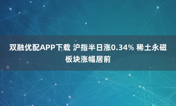 双融优配APP下载 沪指半日涨0.34% 稀土永磁板块涨幅居前