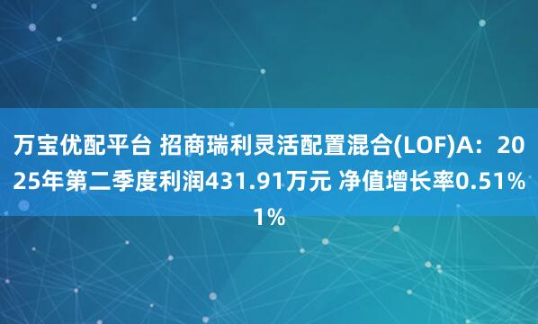 万宝优配平台 招商瑞利灵活配置混合(LOF)A：2025年第二季度利润431.91万元 净值增长率0.51%