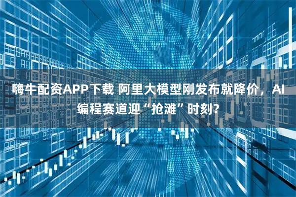 嗨牛配资APP下载 阿里大模型刚发布就降价，AI编程赛道迎“抢滩”时刻？