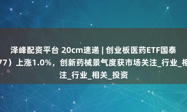 泽峰配资平台 20cm速递 | 创业板医药ETF国泰（159377）上涨1.0%，创新药械景气度获市场关注_行业_相关_投资